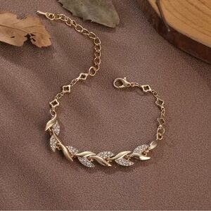 18K GP CZ Diamond Tennis Bracelet NWT